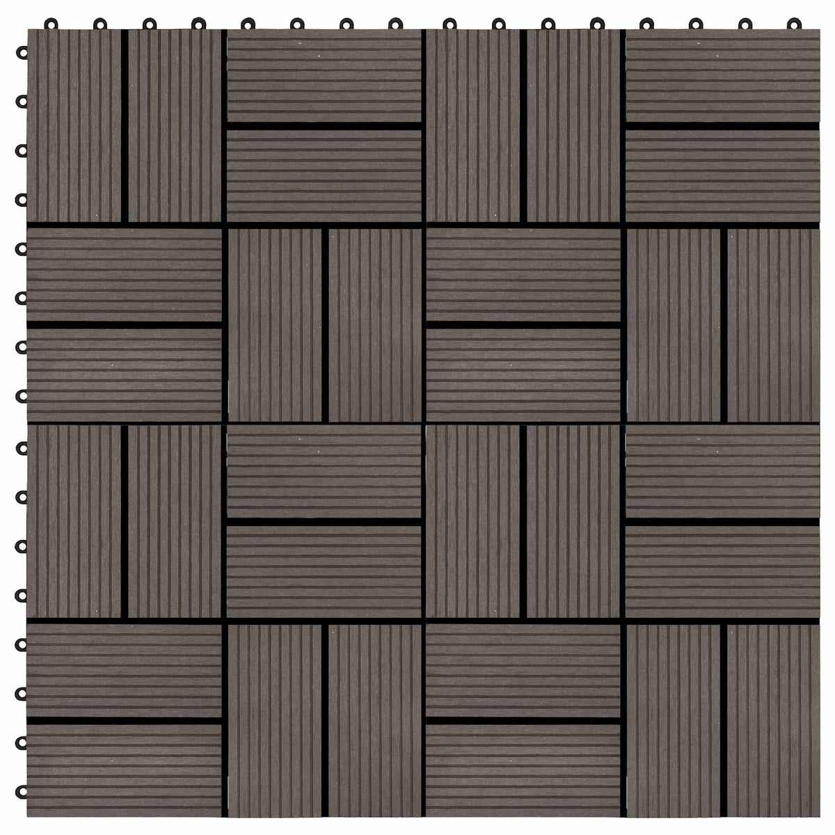 Pločice za decking 11 kom. Tamno smeđa 30 x 30 cm WPC