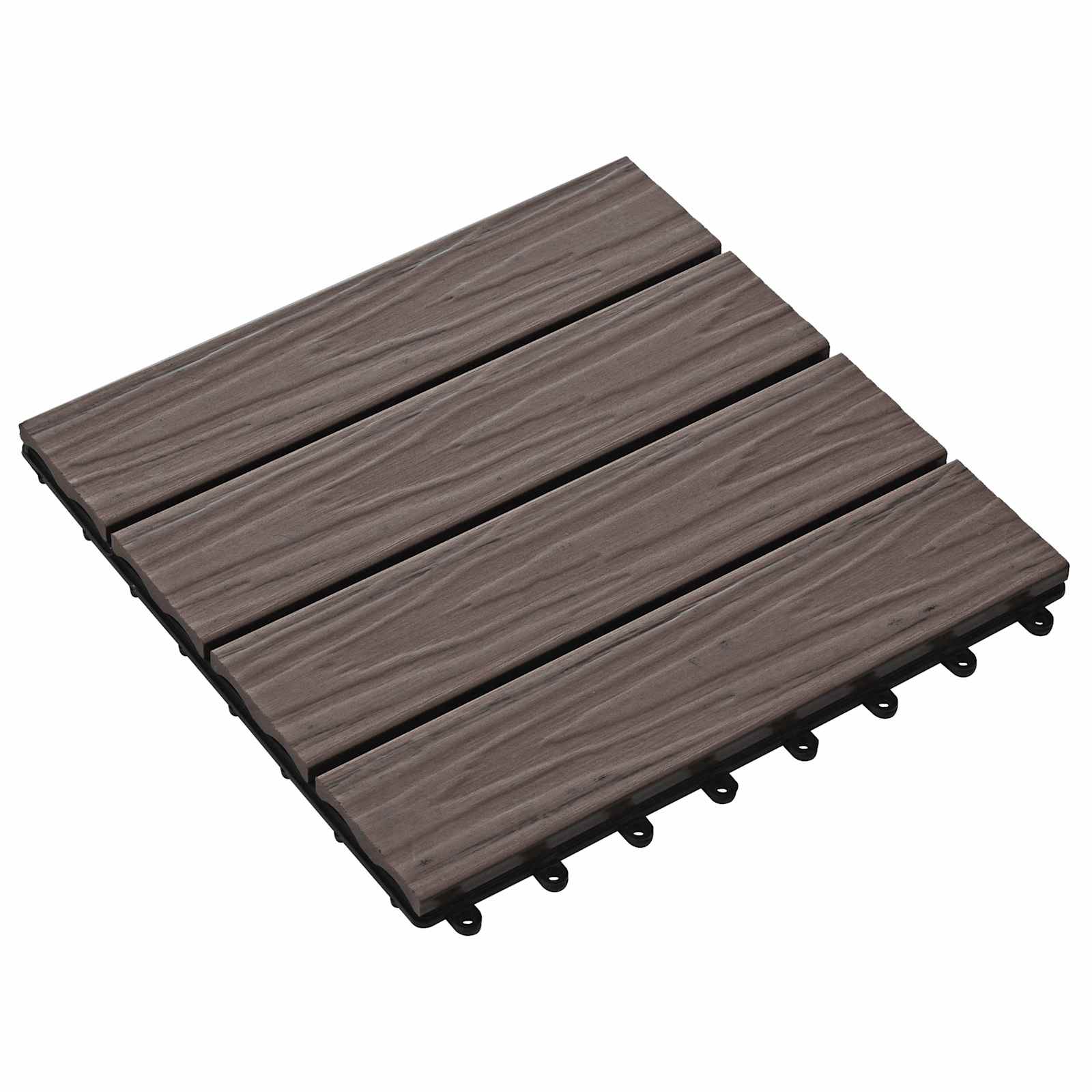 Pločice za decking 3D Dizajn 11 pcs Tamno smeđa 30 x 30 cm