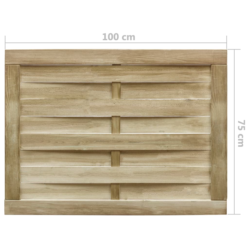 Vrtna vrata od impregnirane borovine 100 x 75 cm zelena