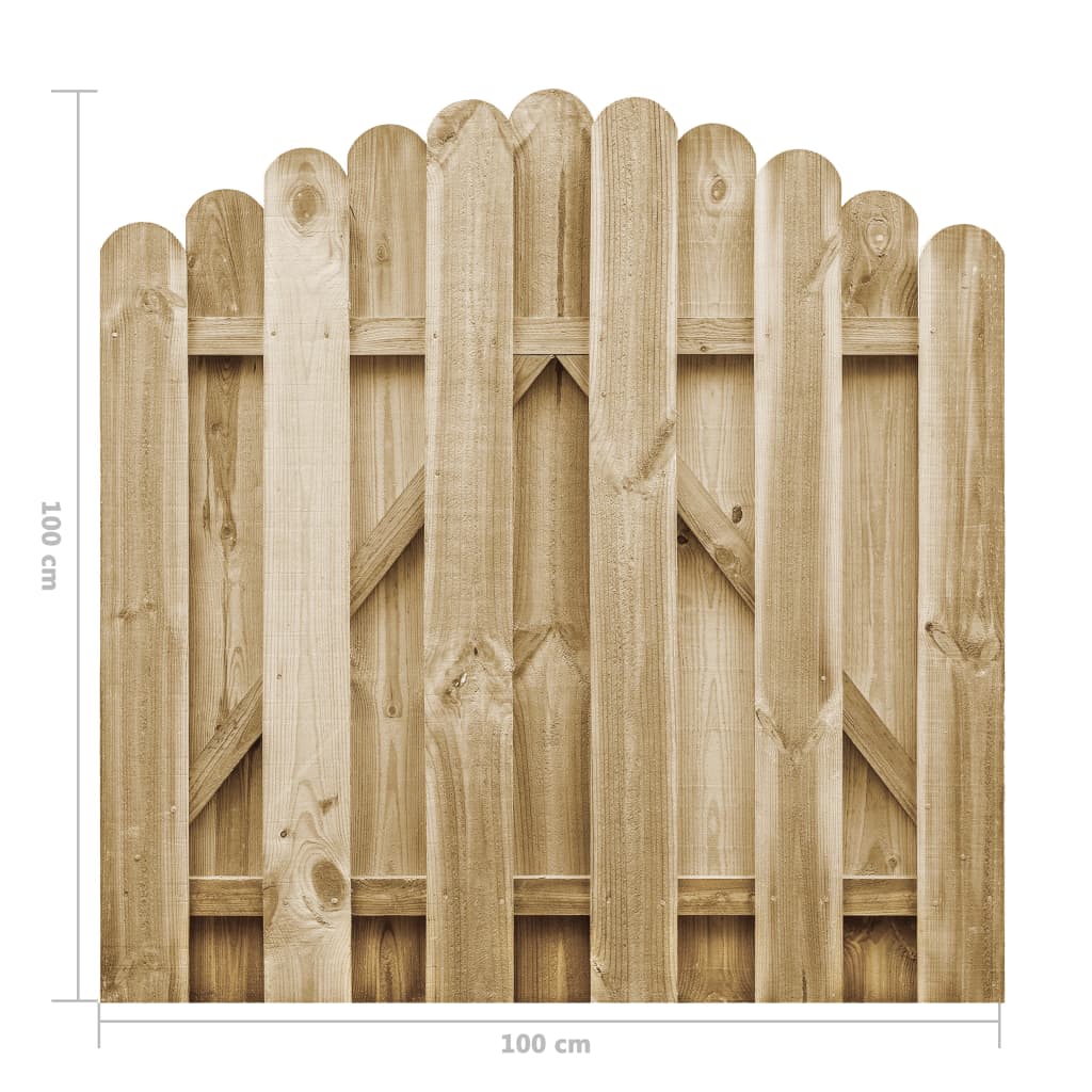 Vrtna vrata od impregnirane borovine 100 x 100 cm