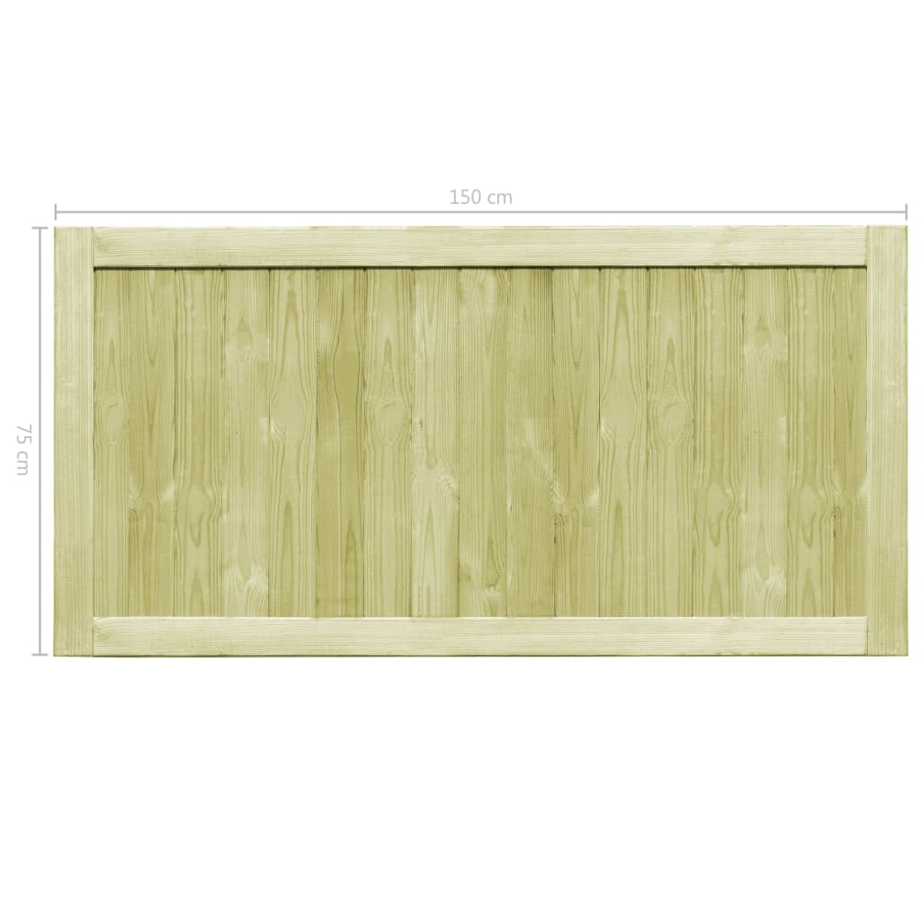 Vrtna vrata 2 kom od impregnirane borovine 300 x 75 cm