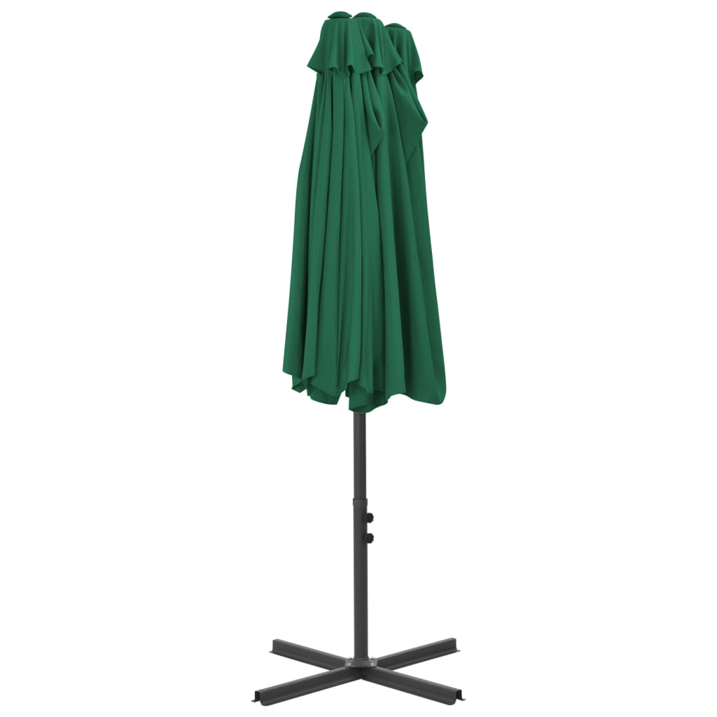 Vanjski suncobran s aluminijskim stupom 460 x 270 cm zeleni