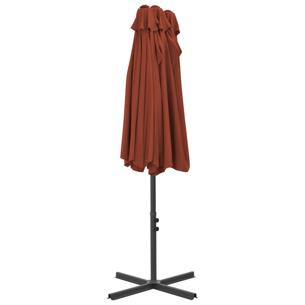 Vanjski suncobran s aluminijskim stupom 460 x 270 cm terakota