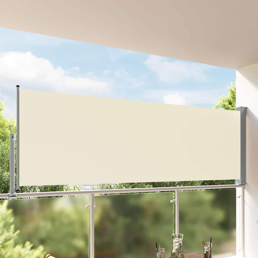 Uvlačiva bočna tenda za terasu 120 x 300 cm krem