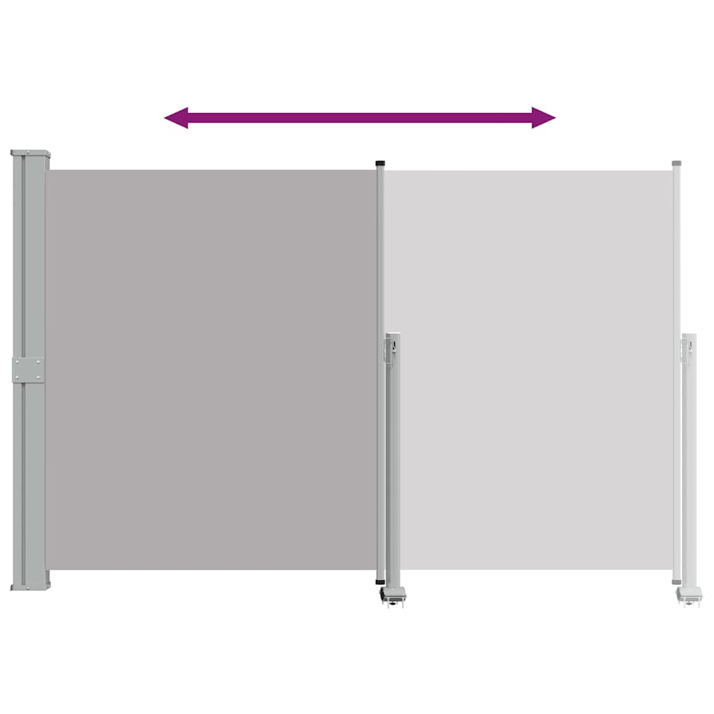 Uvlačiva bočna tenda za terasu 160 x 300 cm siva