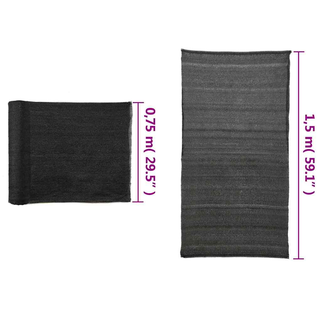 Mreža za privatnost HDPE crna 1,5 x 10 m