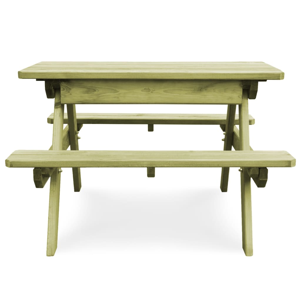 Dječji stol za piknik s klupama 90 x 90 x 58 cm od borovine