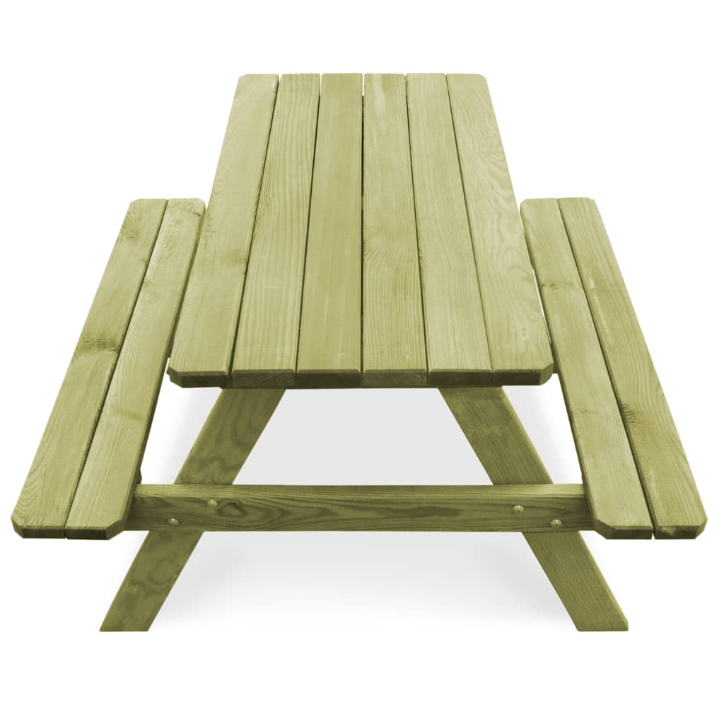 Dječji stol za piknik s klupama 90 x 90 x 58 cm od borovine