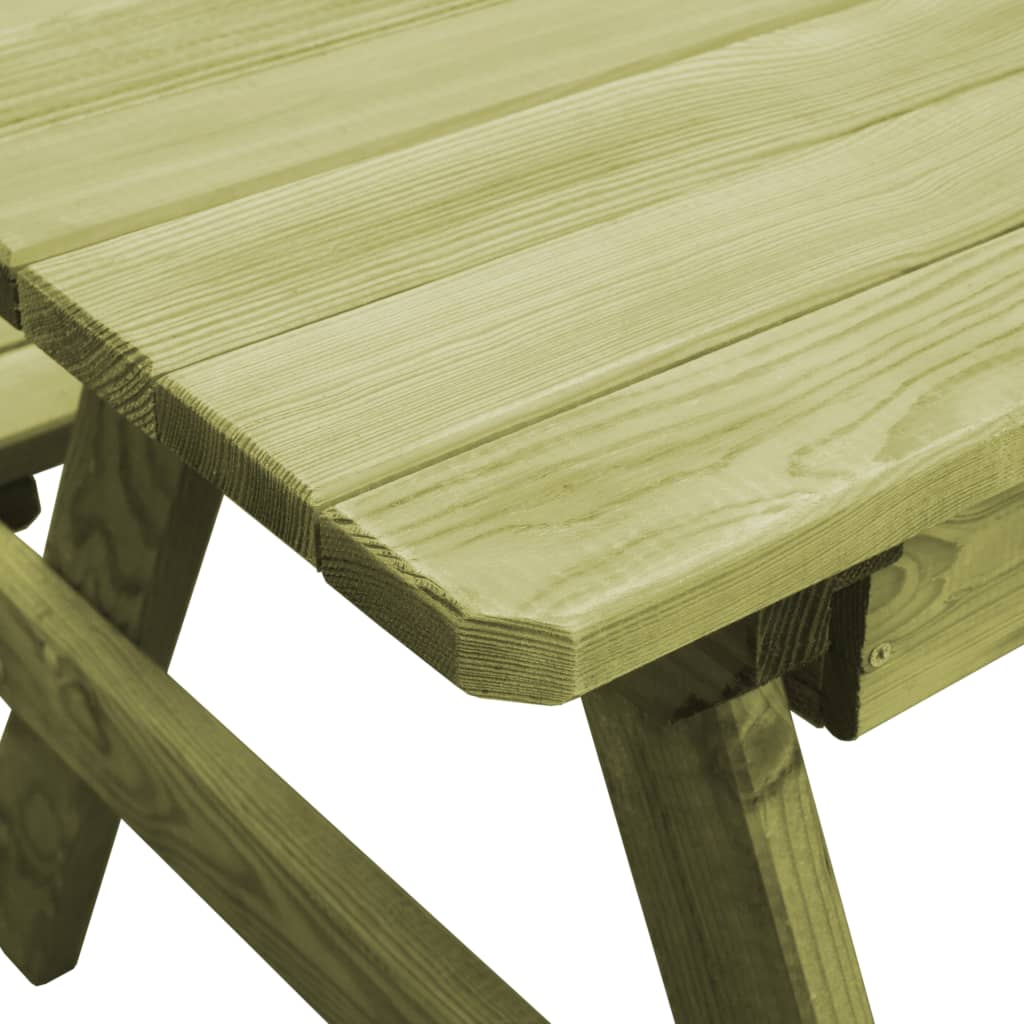 Dječji stol za piknik s klupama 90 x 90 x 58 cm od borovine