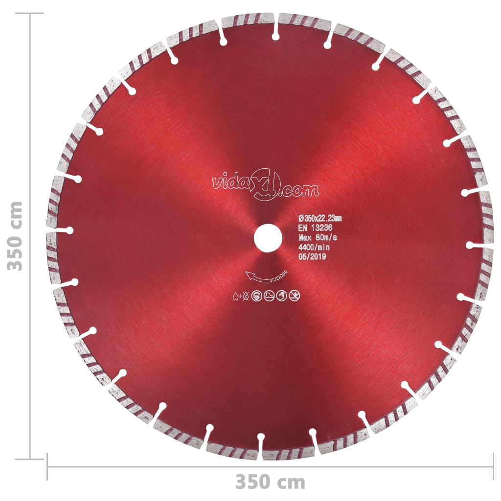 Dijamantni disk za rezanje s turbo segmentima čelični 350 mm