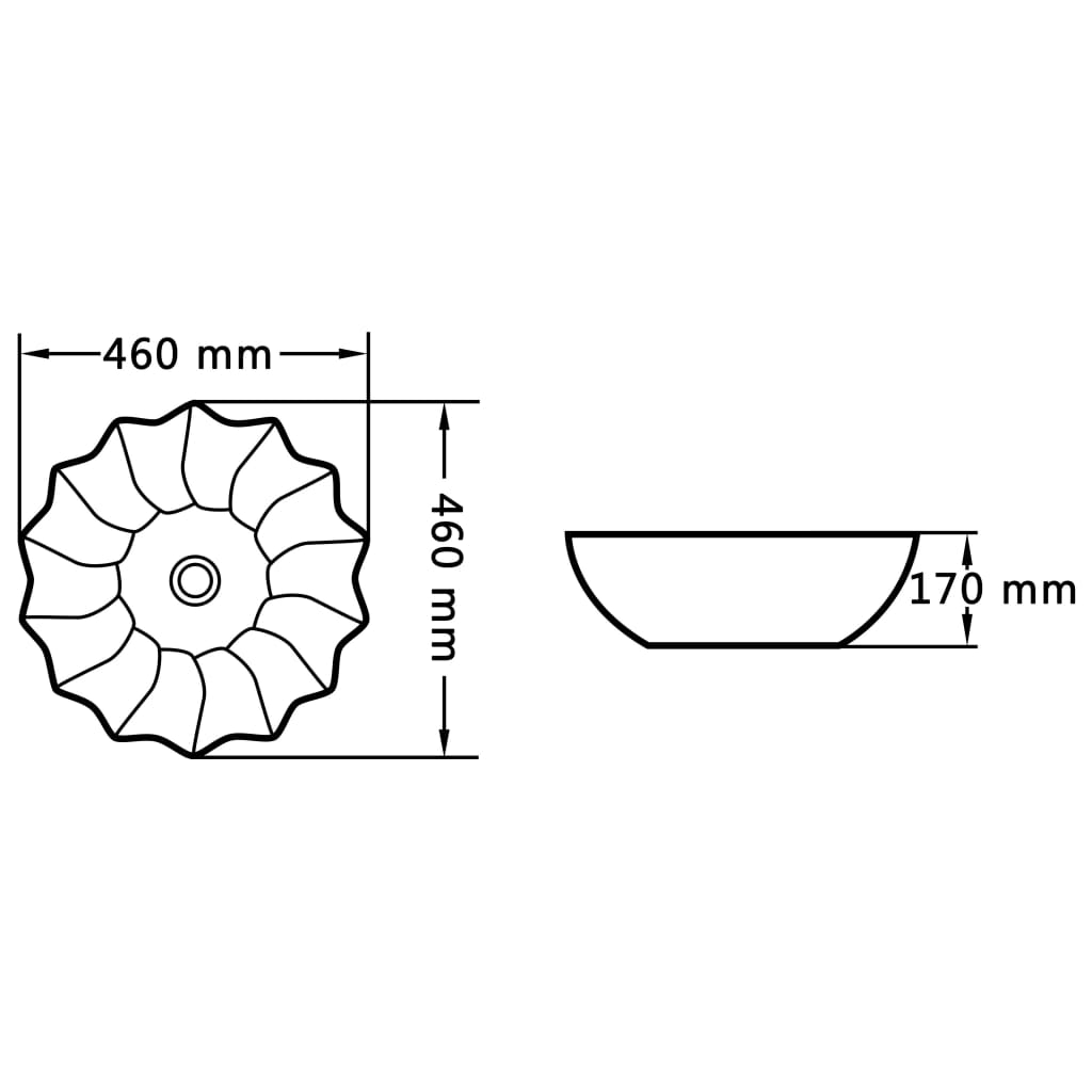 Umivaonik 46 x 17 cm keramički crni