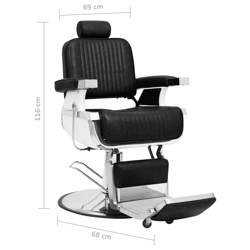 Brijačka stolica od umjetne kože crna 68 x 69 x 116 cm