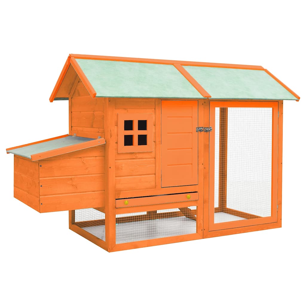 Kavez za kokoši od masivne borovine i jelovine 170x81x110 cm