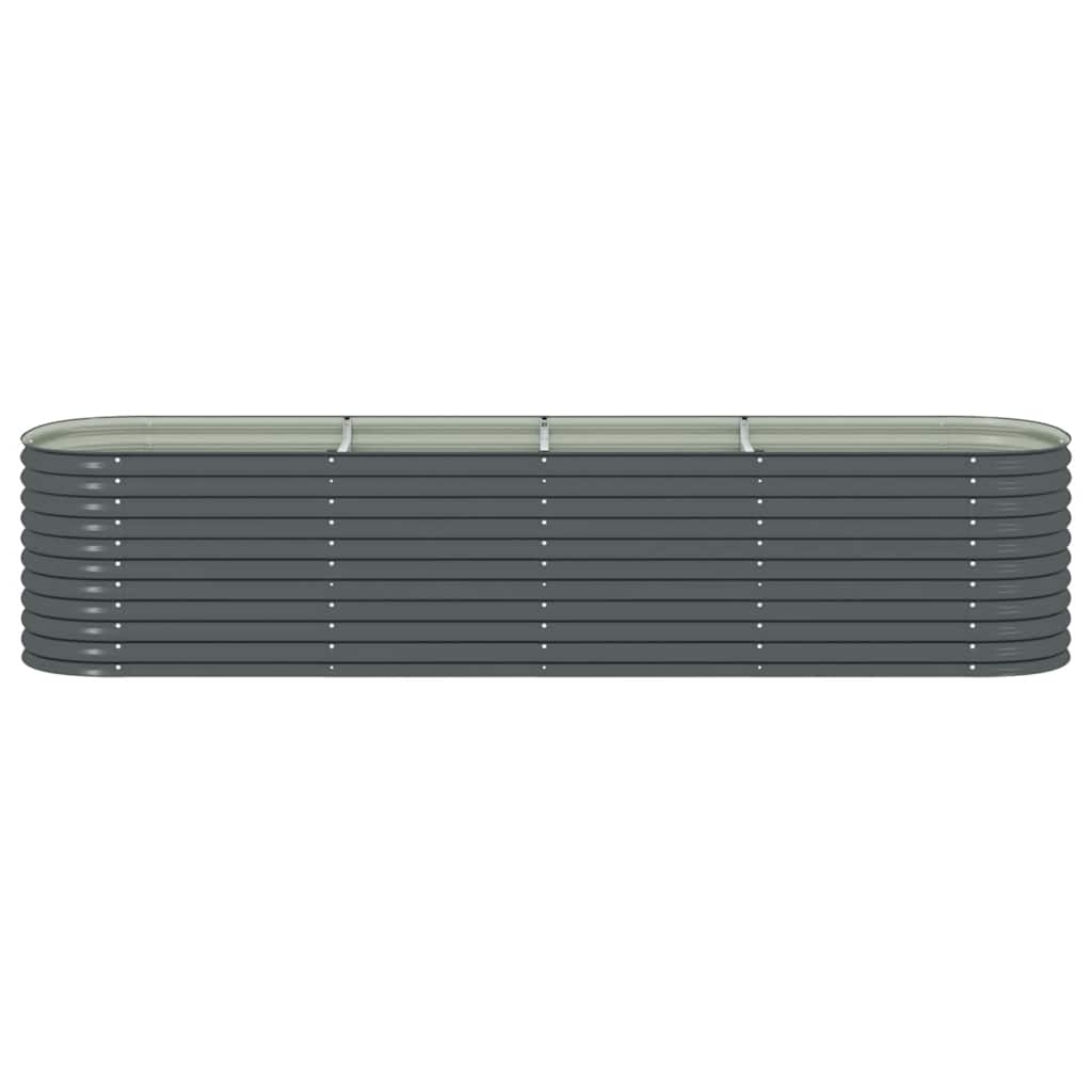 Vrtna sadilica od pocinčanog čelika 400 x 80 x 81 cm siva