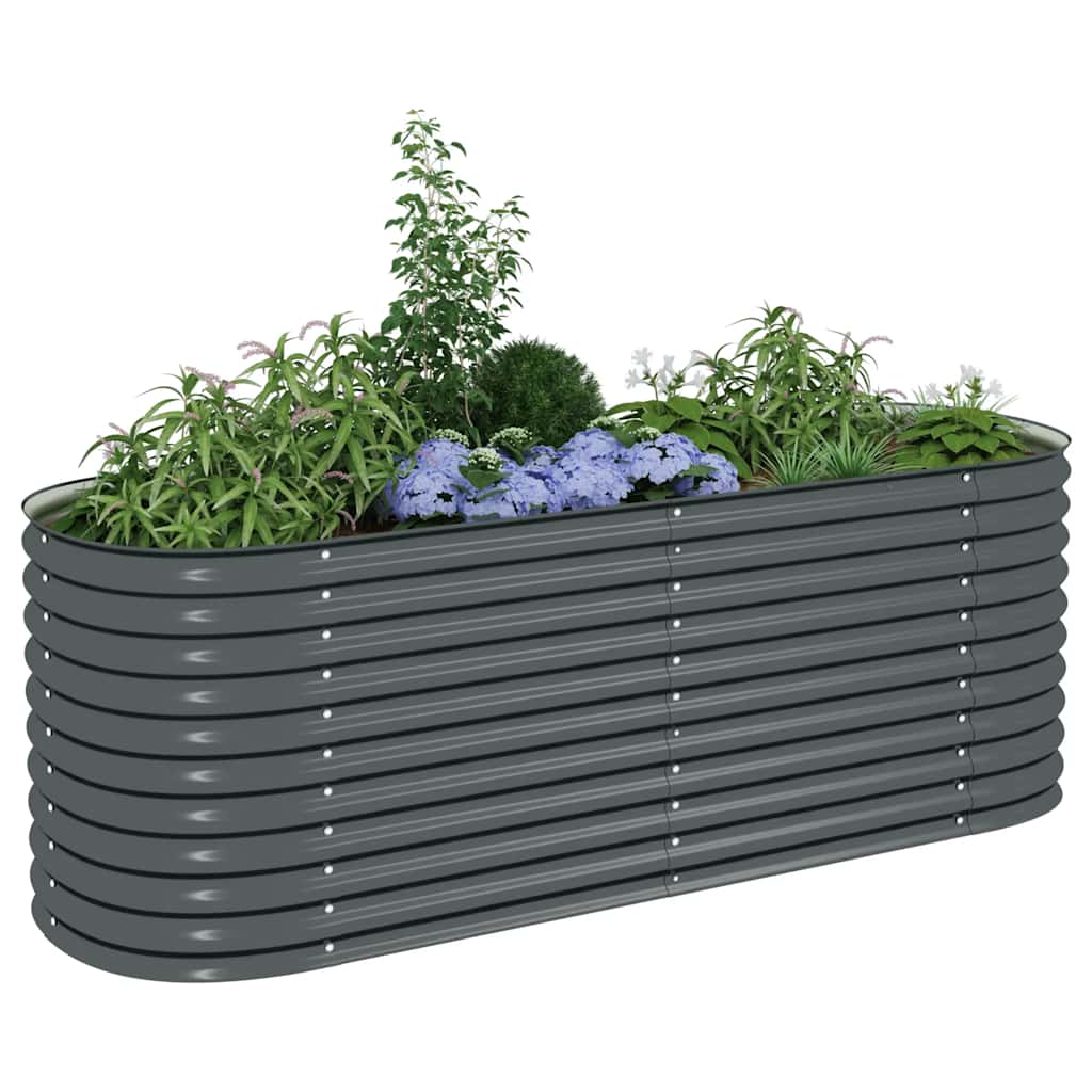 Vrtna sadilica od pocinčanog čelika 240 x 80 x 81 cm siva