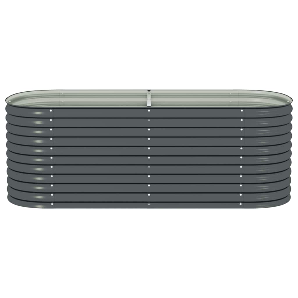 Vrtna sadilica od pocinčanog čelika 240 x 80 x 81 cm siva