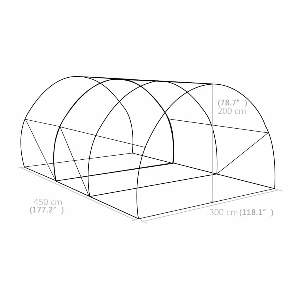 Plastenik 13,5 m² 450 x 300 x 200 cm
