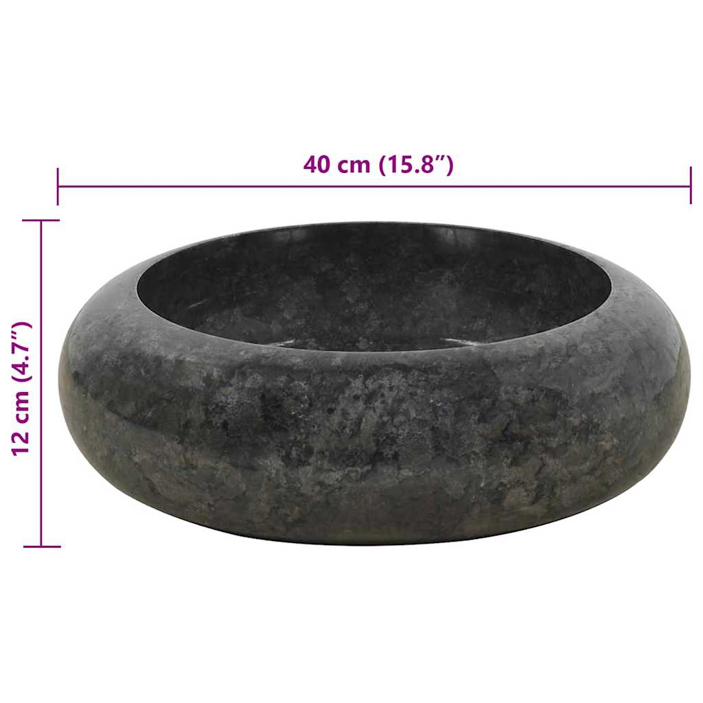 Umivaonik 40 x 12 cm mramorni crni