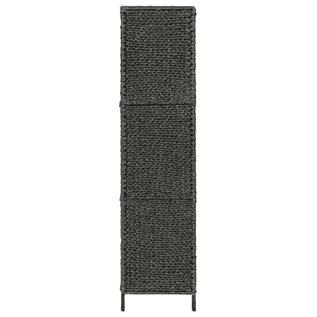 Sobna pregrada s 5 panela crna 193 x 160 cm od vodenog zumbula