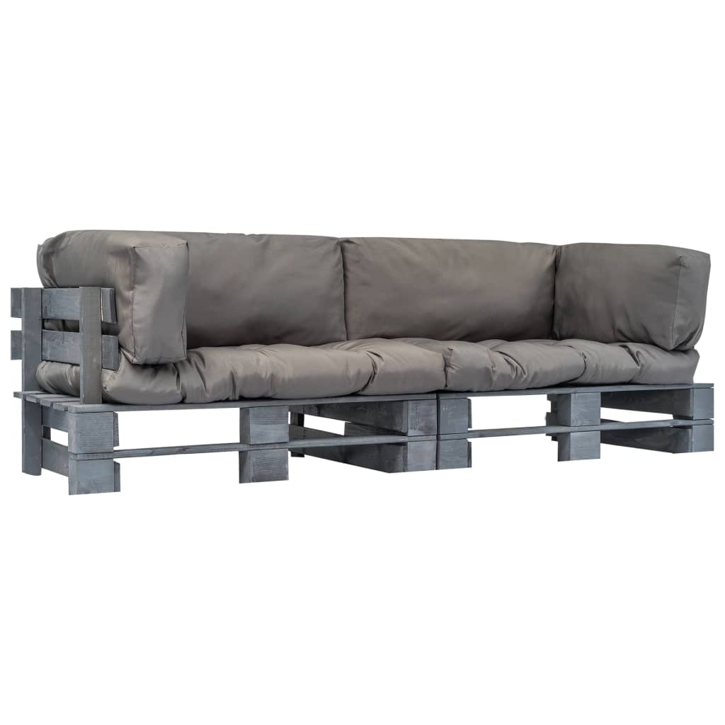 2-dijelni set vrtnih sofa od paleta od borovine s jastucima