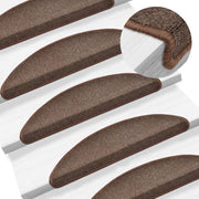 Prostirke za stepenice 15 kom 56x17x3 cm boje kave, poluokrugle