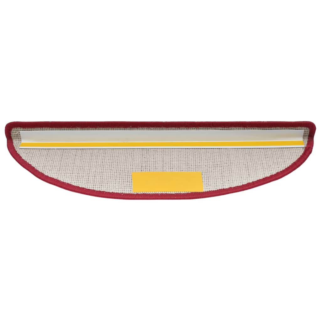 Prostirke za stepenice 15 kom 56x17x3 cm crvene poluokrugle
