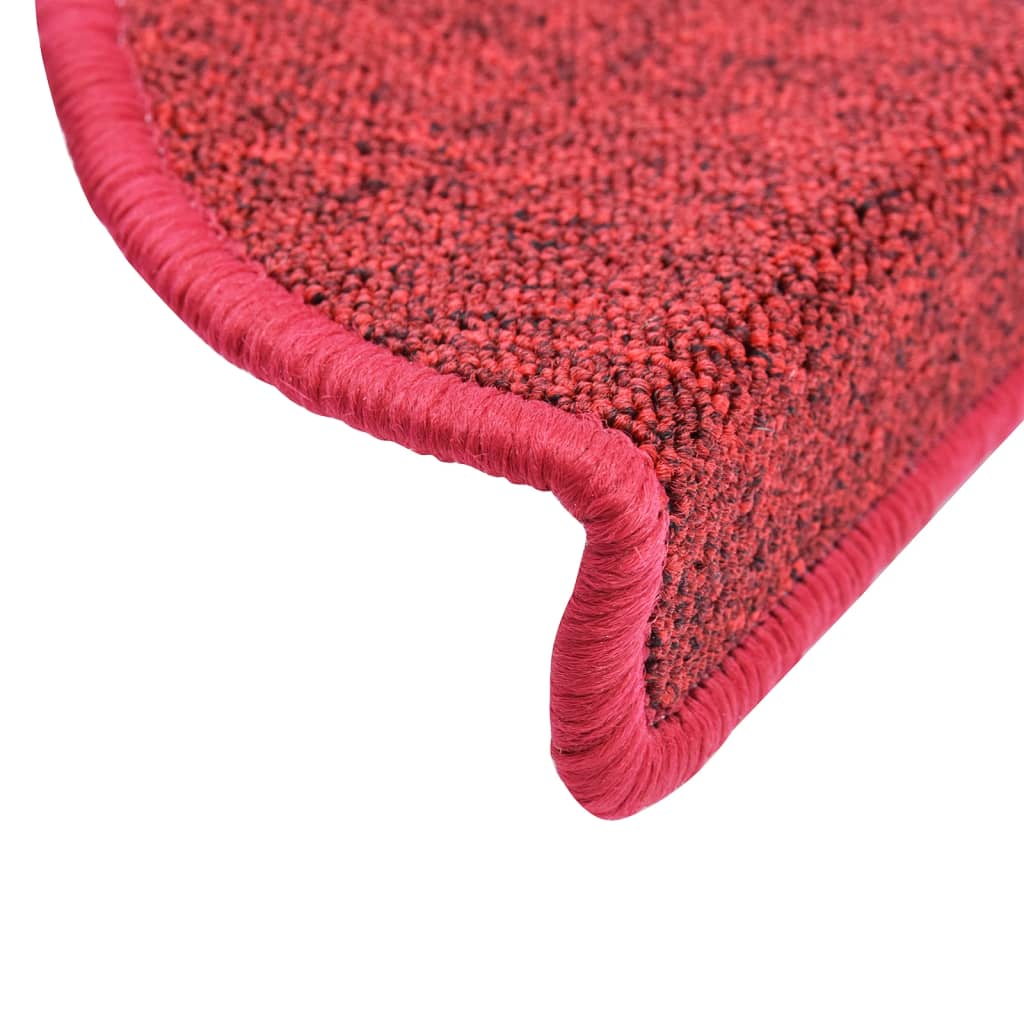 Prostirke za stepenice 15 kom 56x17x3 cm crvene poluokrugle