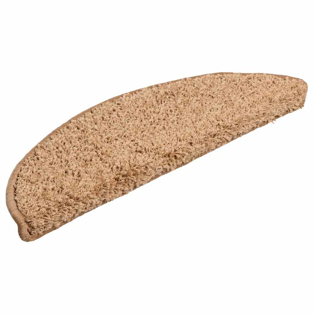 Prostirke za stepenice 15 kom 56x17x3 cm bež poluokrugle