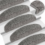 Prostirke za stepenice 15 kom 65x21x4 cm sive poluokrugle velike