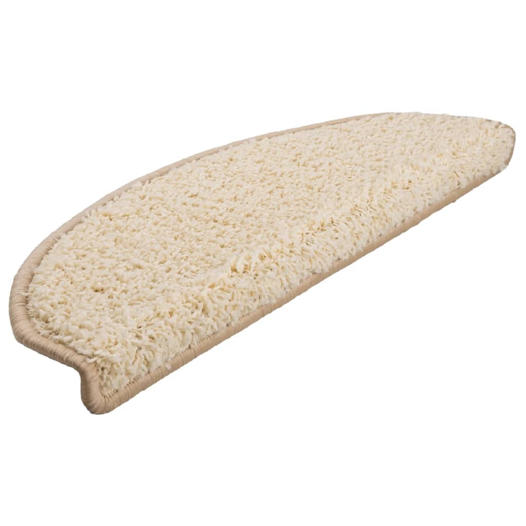 Prostirke za stepenice 15 kom 65x21x4 cm krem poluokrugle velike