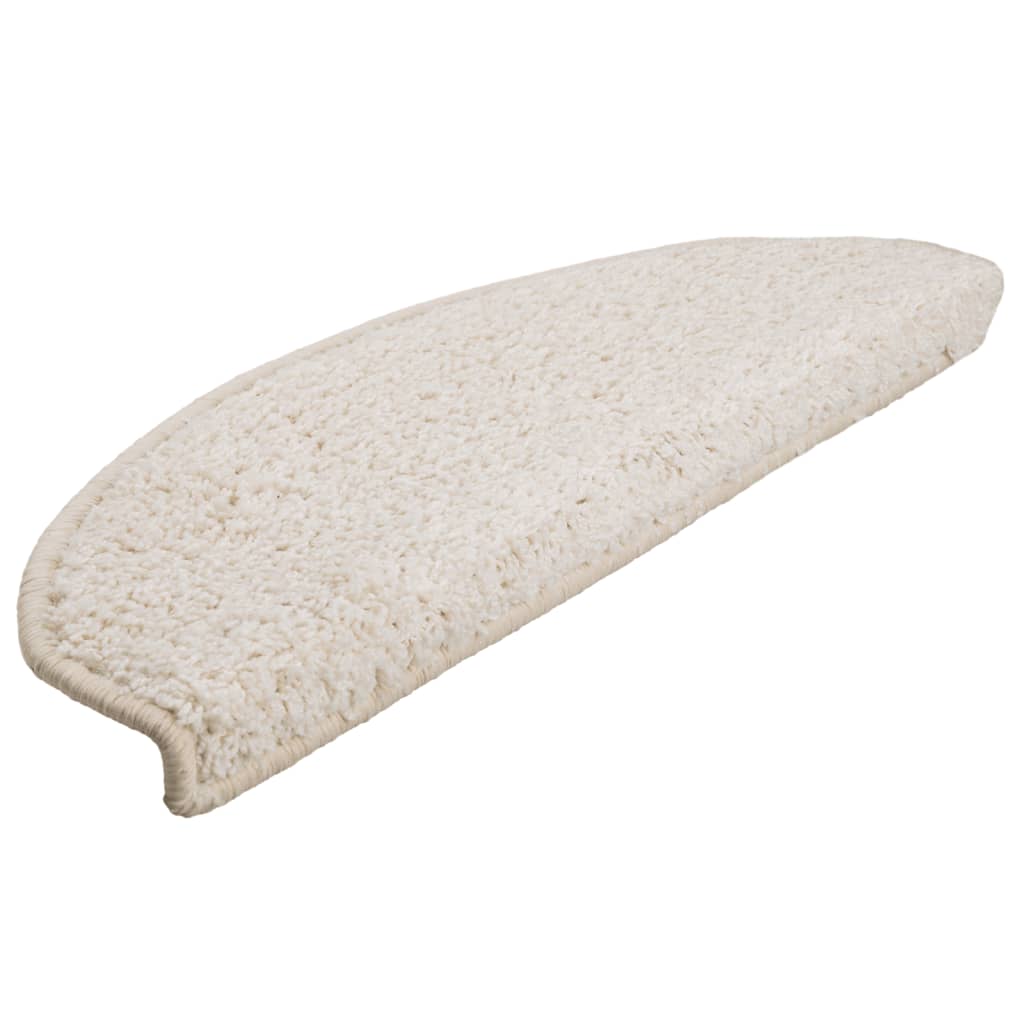 Prostirke za stepenice 15 kom 65x21x4 cm Bijele poluokrugle velike