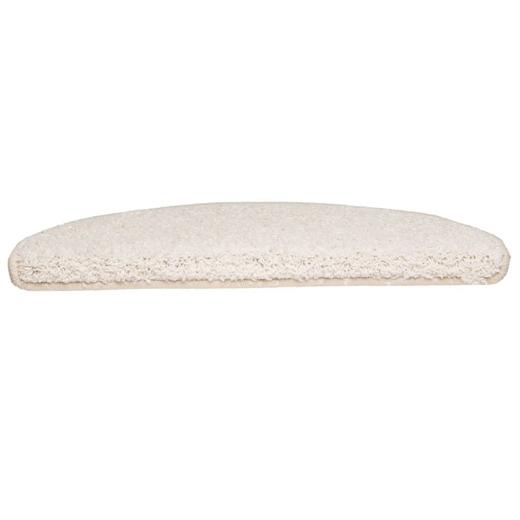 Prostirke za stepenice 15 kom 65x21x4 cm Bijele poluokrugle velike