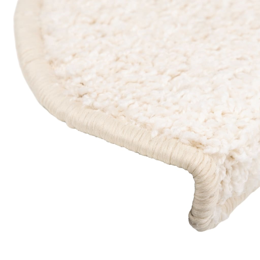 Prostirke za stepenice 15 kom 65x21x4 cm Bijele poluokrugle velike