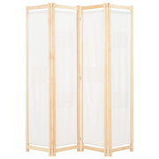 Sobna pregrada s 4 panela od tkanine 160 x 170 x 4 cm krem