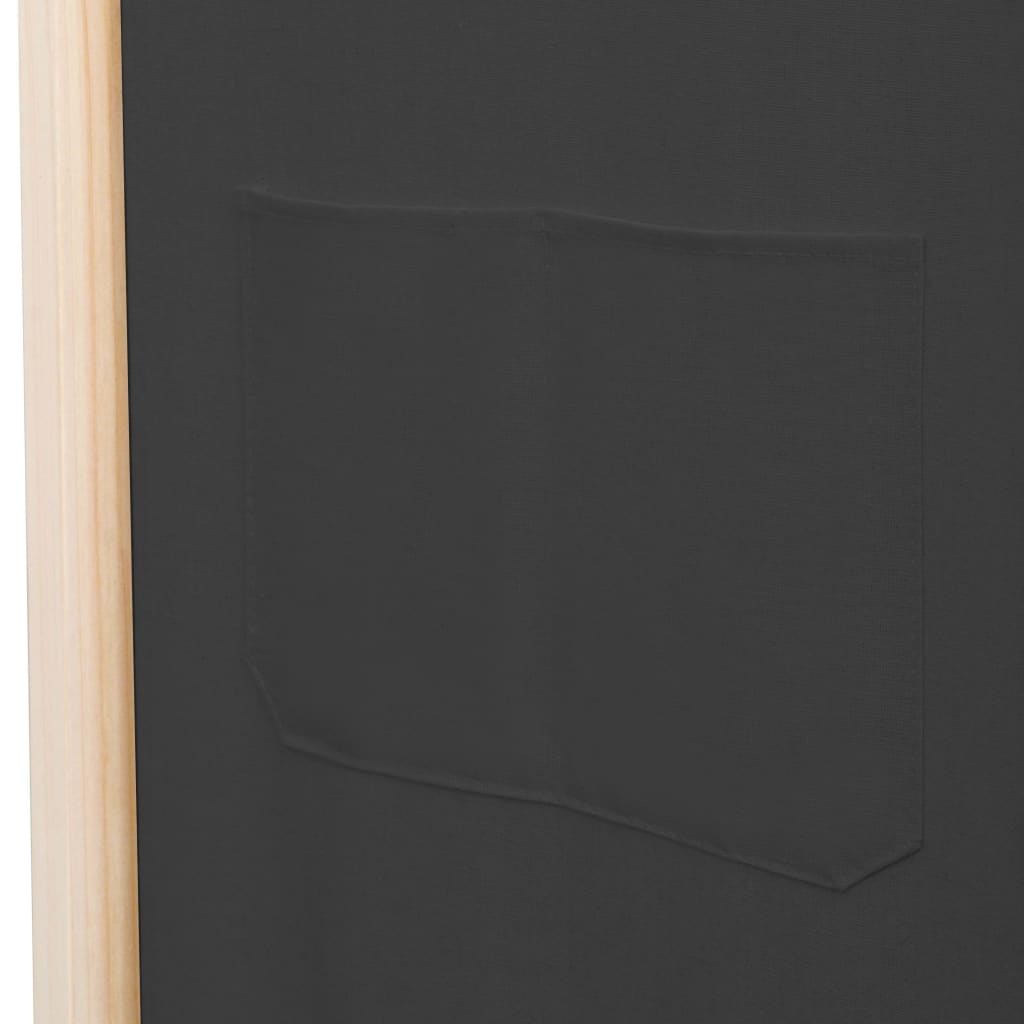 Sobna pregrada sa 6 panela od tkanine 240 x 170 x 4 cm siva