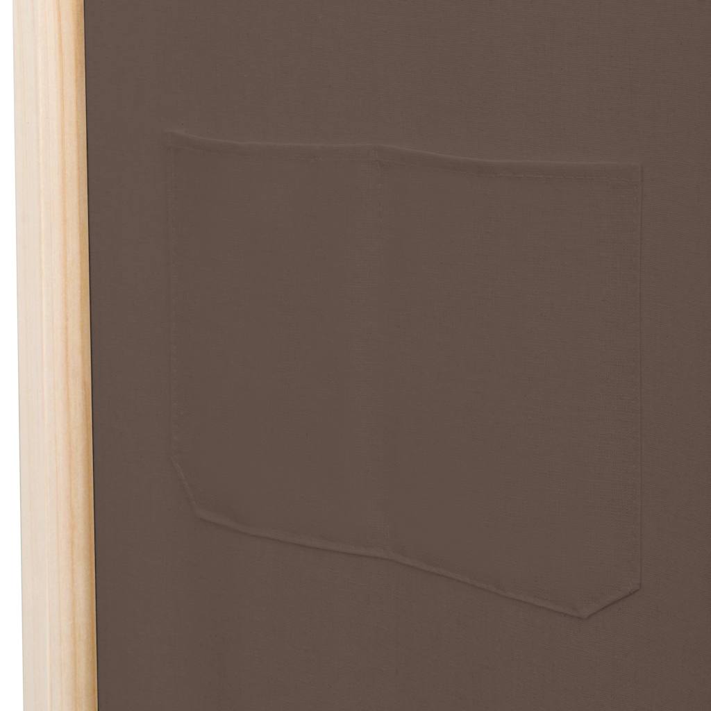 Sobna pregrada s 5 panela od tkanine 200 x 170 x 4 cm smeđa