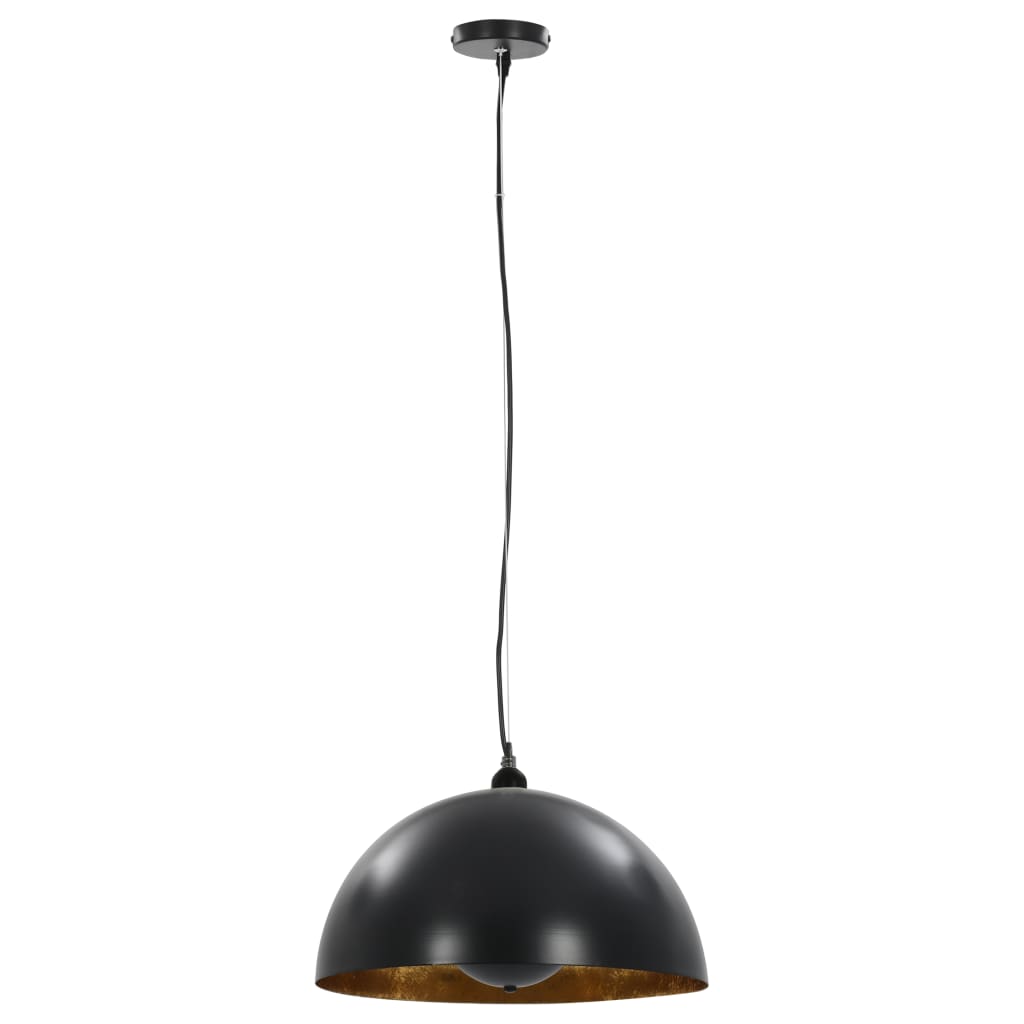 Stropne svjetiljke 2 kom crno-zlatne polukuglaste 40 cm E27