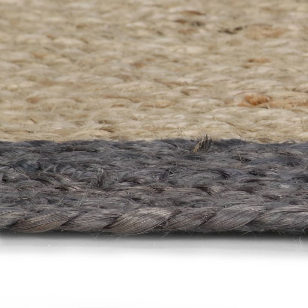 Ručno rađeni tepih od jute s tamnosivim rubom 120 cm