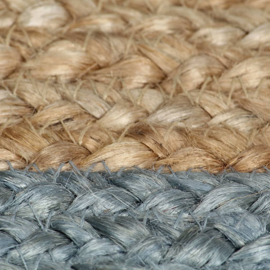 Ručno rađeni tepih od jute s maslinastozelenim rubom 90 cm