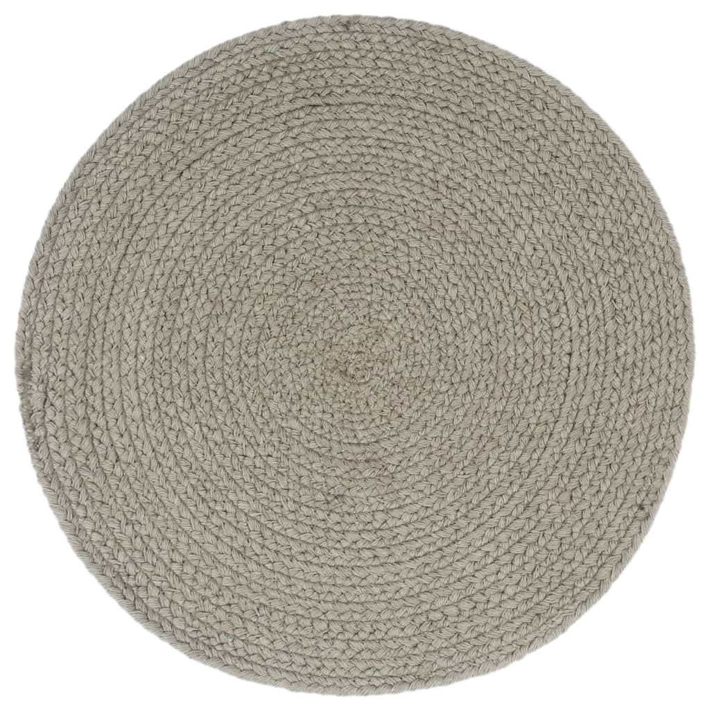 Podmetači 6 kom obični/sivi 38 cm okrugli pamučni