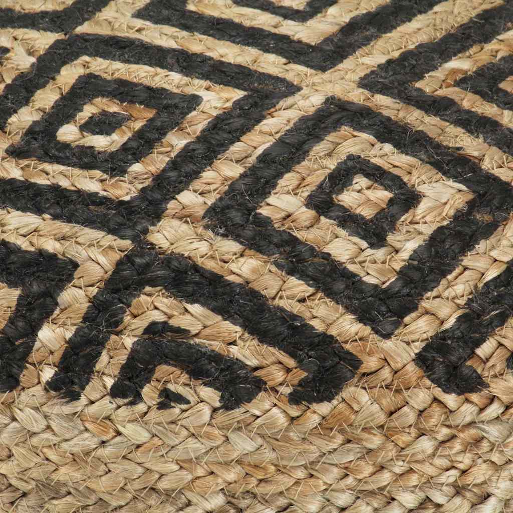 Ručno rađeni tabure od jute crni 45 x 30 cm