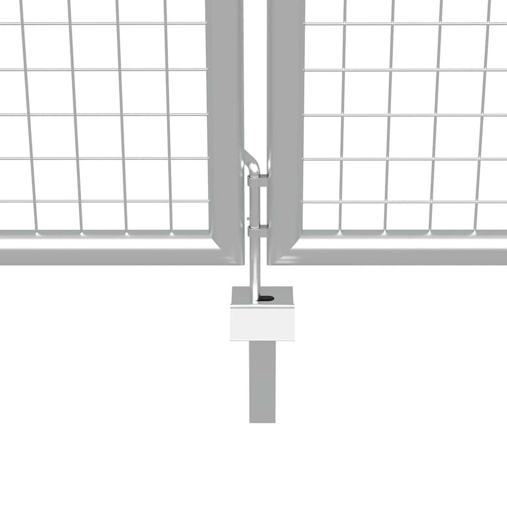 Vrtna vrata od pocinčanog čelika 400x100 cm srebrne boje
