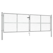 Vrtna vrata od pocinčanog čelika 400x125 cm srebrne boje