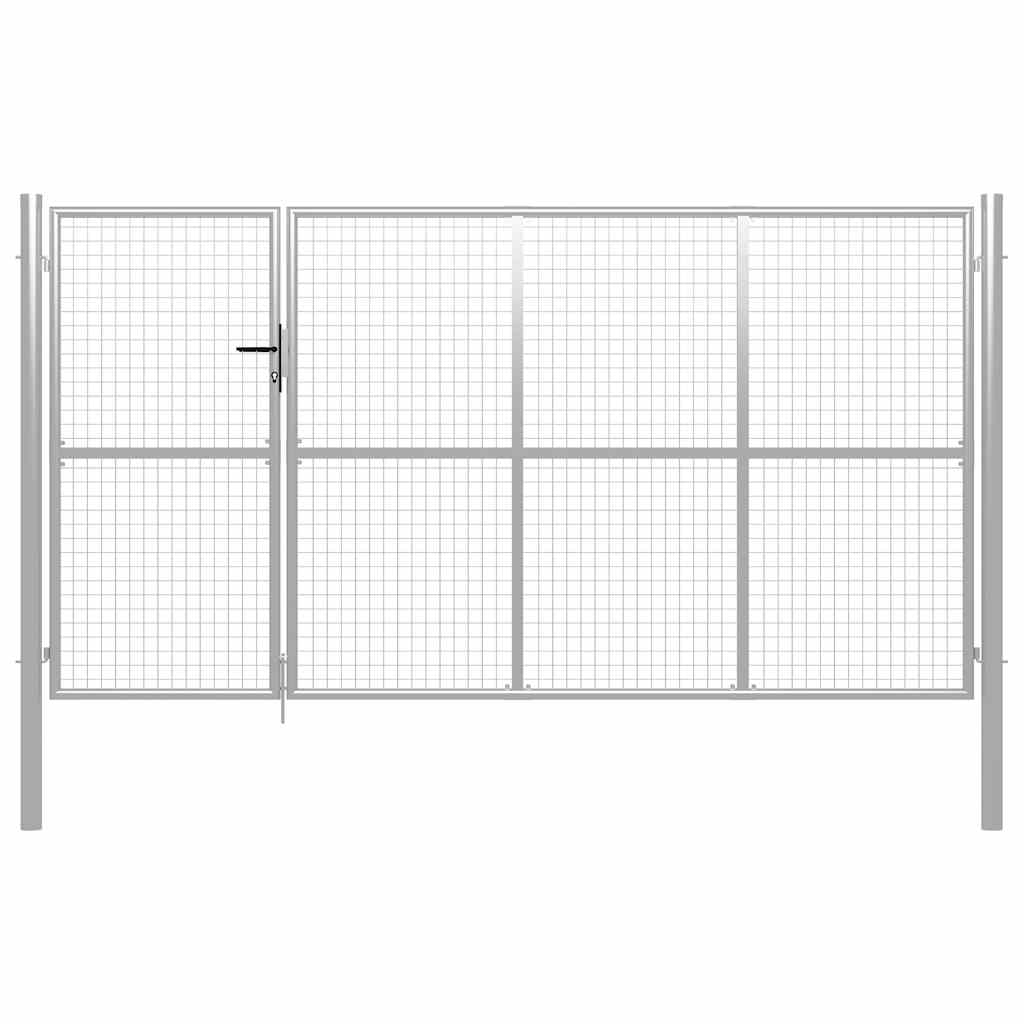 Vrtna vrata Čelik 350x200 cm Srebrna