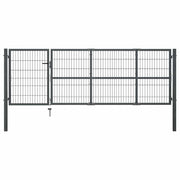 Vrtna vrata sa stupovima Čelik 350x100 cm Antracit
