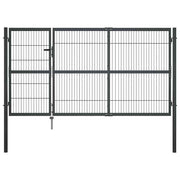 Vrtna vrata sa stupovima čelična 350 x 140 cm antracit
