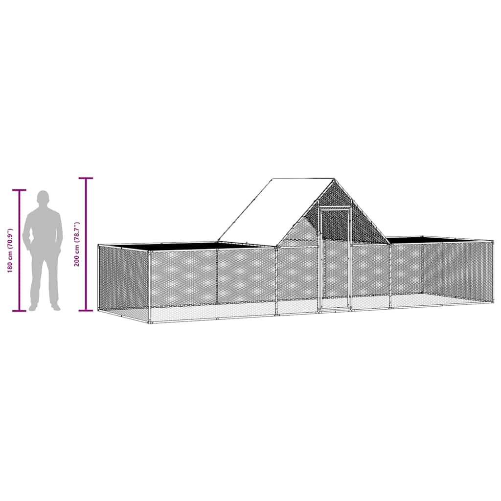 Kokošinjac od pocinčanog čelika 6 x 2 x 2 m
