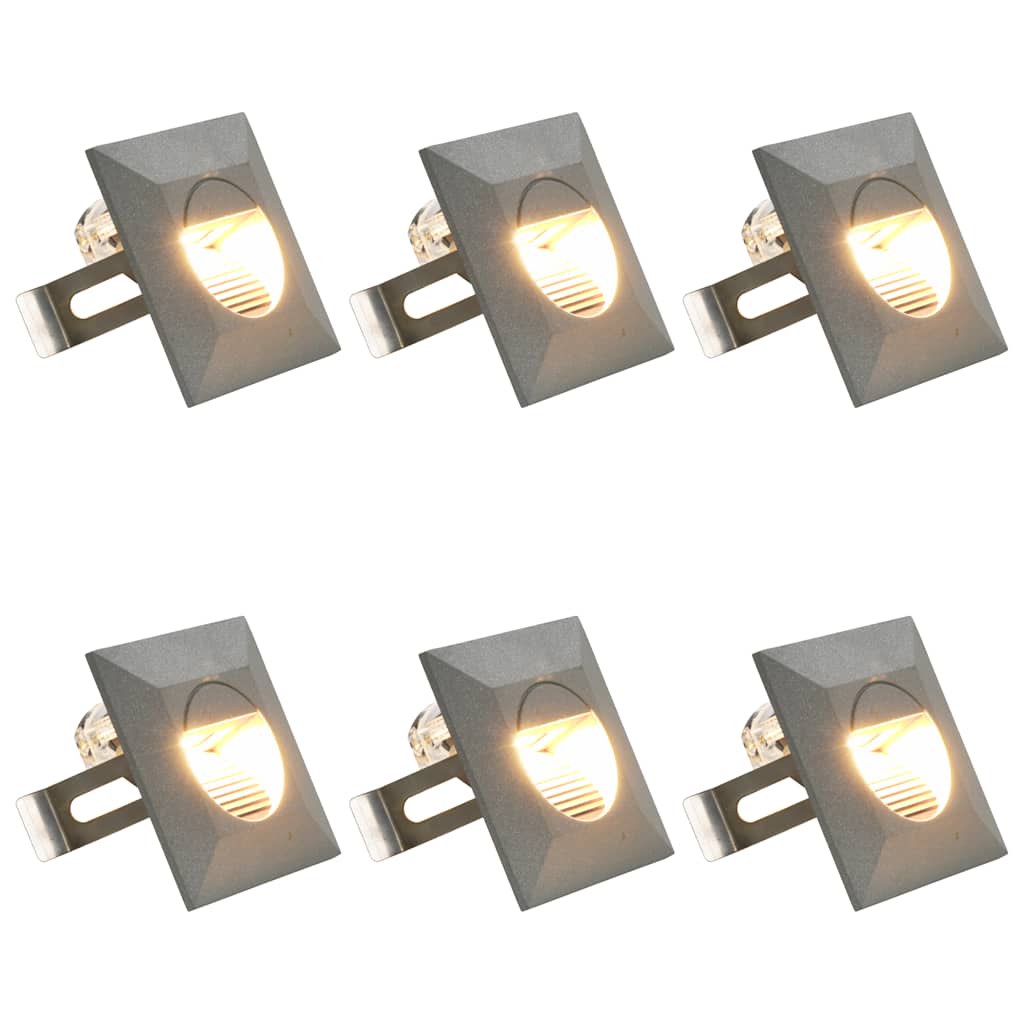 Vanjske LED zidne svjetiljke 6 kom 2 W srebrne četvrtaste