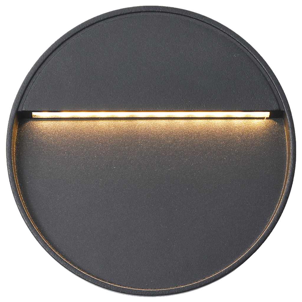 Vanjske LED zidne svjetiljke 2 kom 3 W crne okrugle