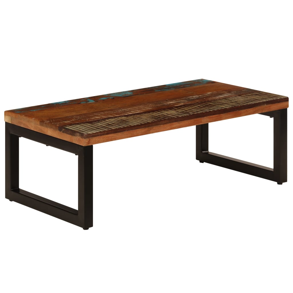 Stolić za kavu od obnovljenog drva i čelika 100 x 50 x 35 cm